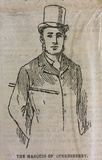Illustration in The New York Herald (European edition) of the Marquis of Queensberry, based on the portrait taken by Benjamin J. Falk at his photography studio in New York City.